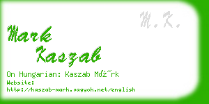 mark kaszab business card